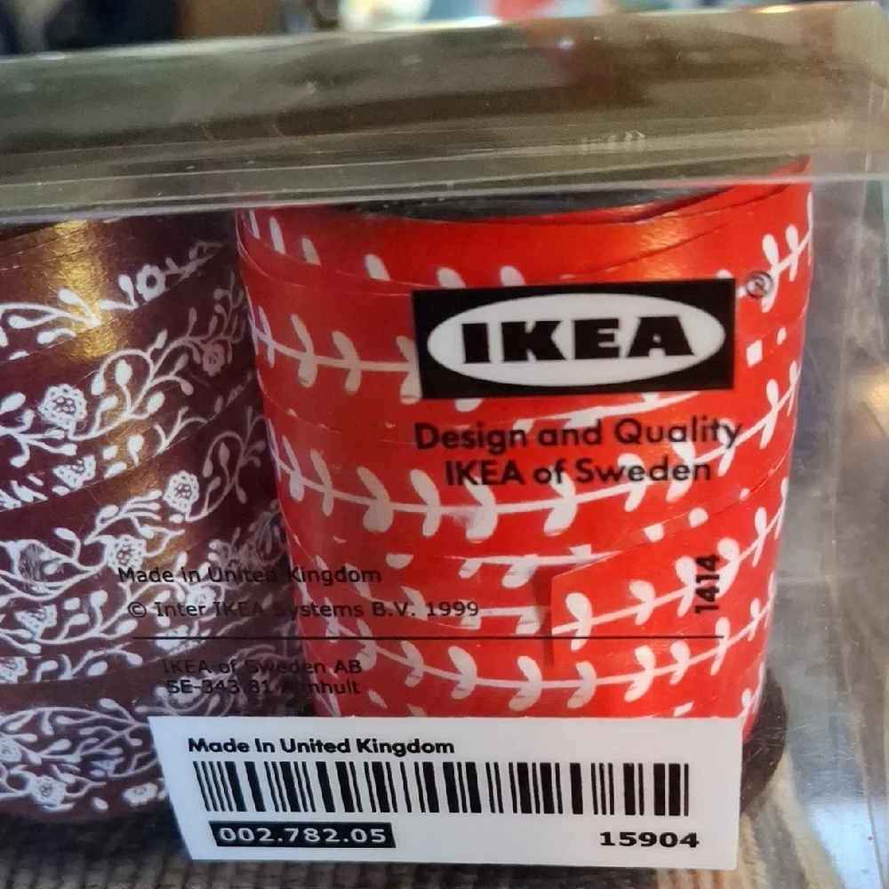 IKEA VINTERMYS Decorative Ribbon Trio - Red, Brown, Red